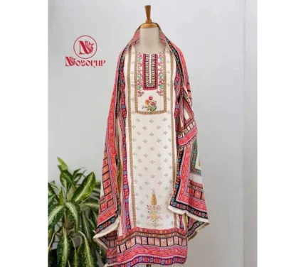 Digital Print And Stone Work Three Piece Suit