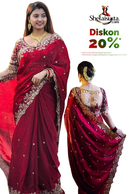 Maroon Saree